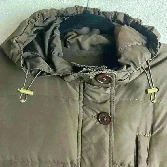 Lauren Ralph Lauren Size Large Down Puffer Jacket Chocolate Brown Full Zip Coat - Picture 7 of 8